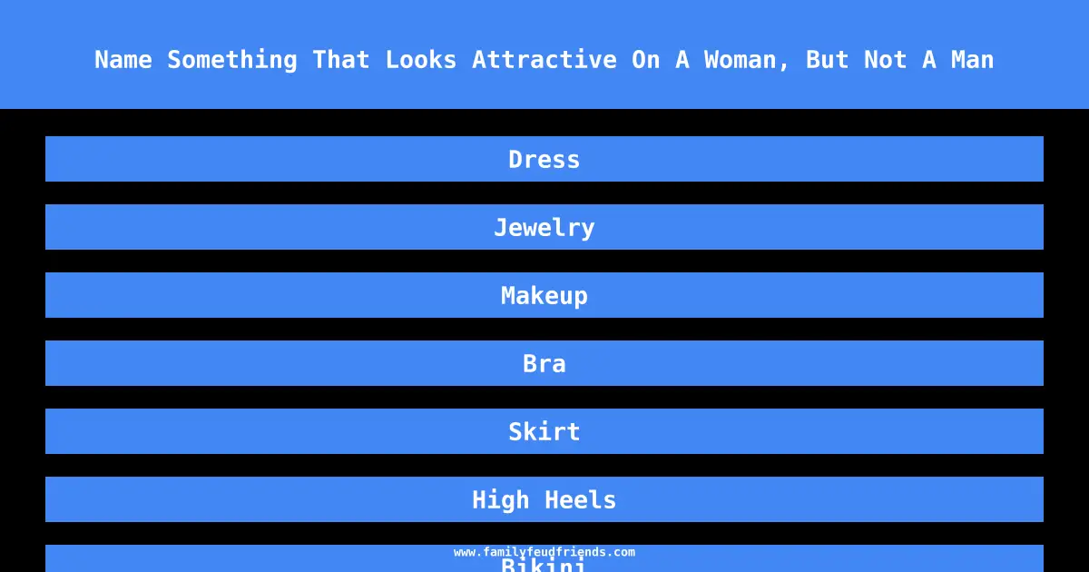Name Something That Looks Attractive On A Woman, But Not A Man answer