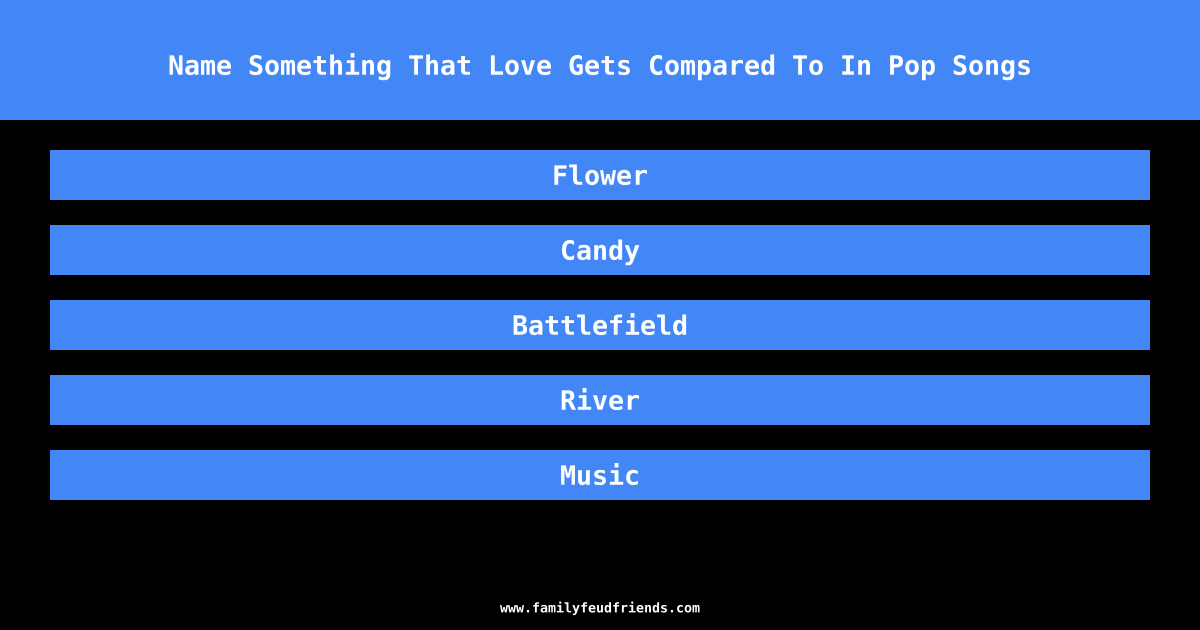 Name Something That Love Gets Compared To In Pop Songs answer
