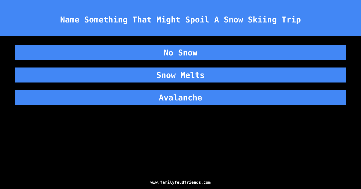 Name Something That Might Spoil A Snow Skiing Trip answer