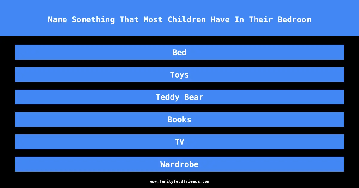 Name Something That Most Children Have In Their Bedroom answer