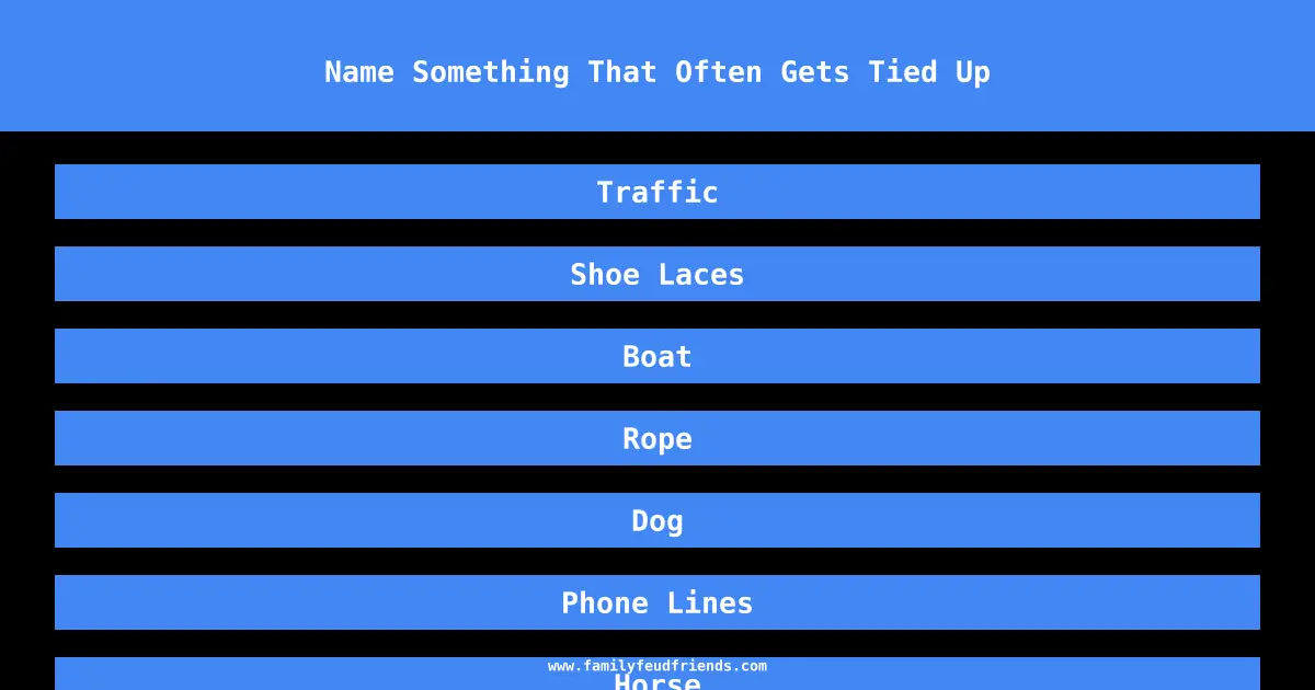 Name Something That Often Gets Tied Up answer