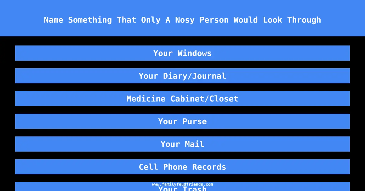 Name Something That Only A Nosy Person Would Look Through answer