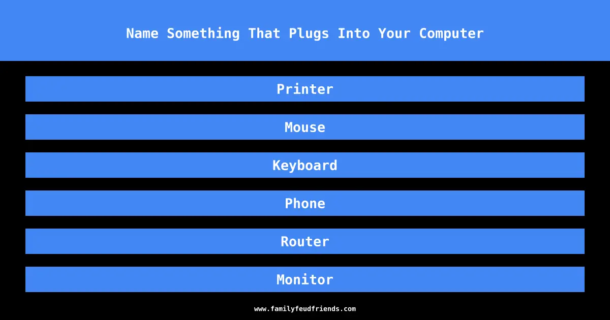 Name Something That Plugs Into Your Computer answer