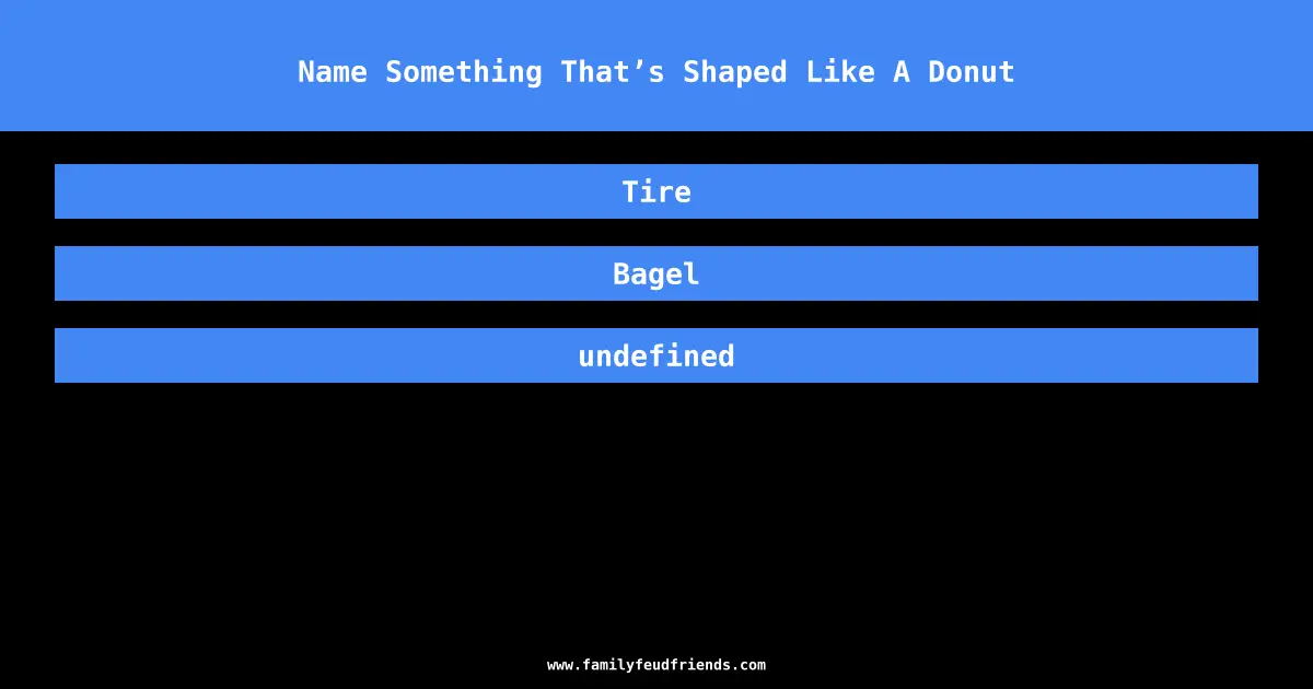 Name Something That’s Shaped Like A Donut answer