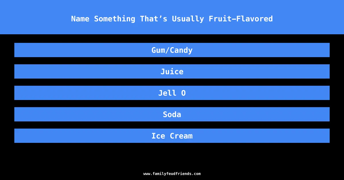 Name Something That’s Usually Fruit-Flavored answer