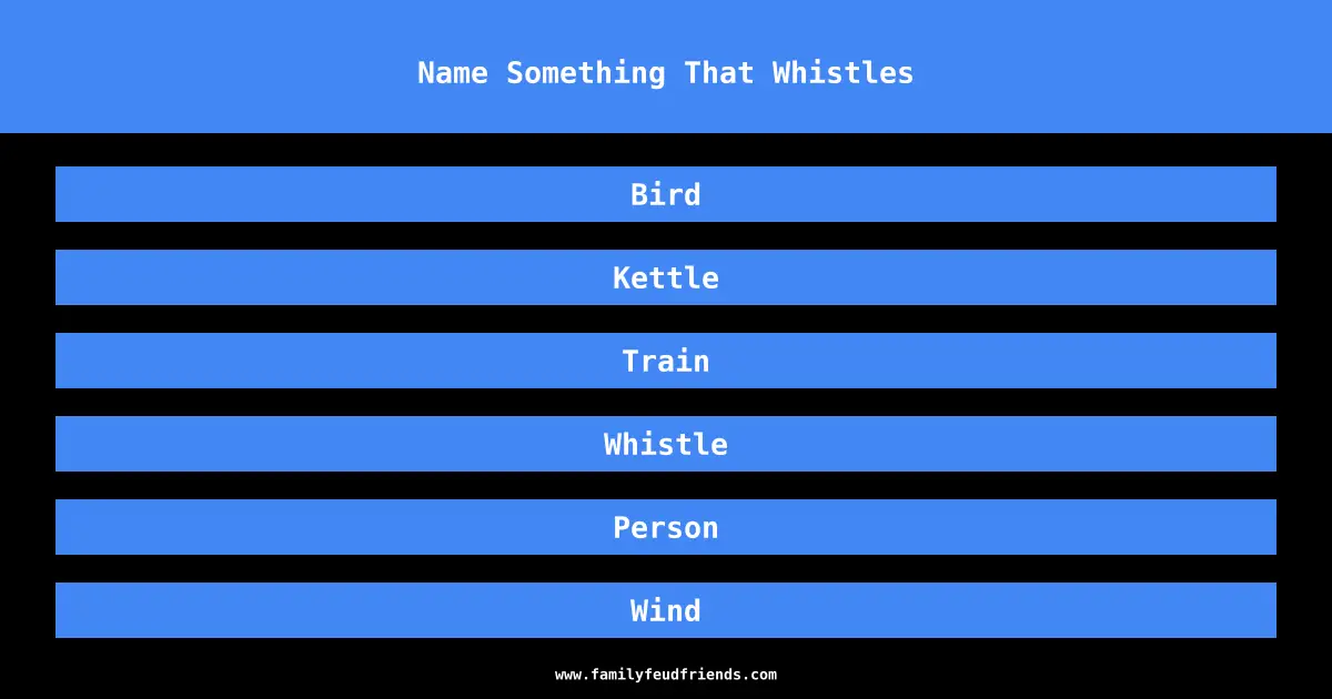 Name Something That Whistles answer