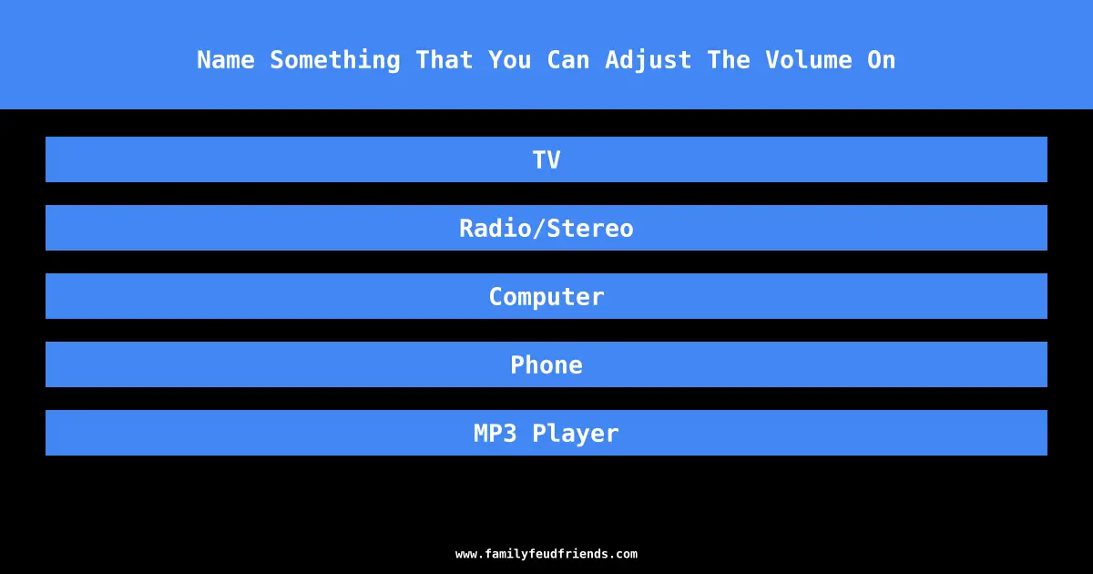 Name Something That You Can Adjust The Volume On answer