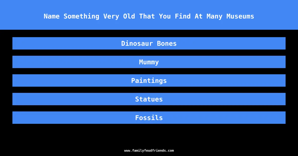 Name Something Very Old That You Find At Many Museums answer