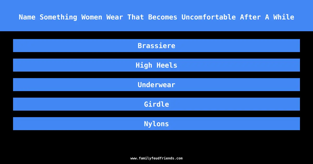 Name Something Women Wear That Becomes Uncomfortable After A While answer
