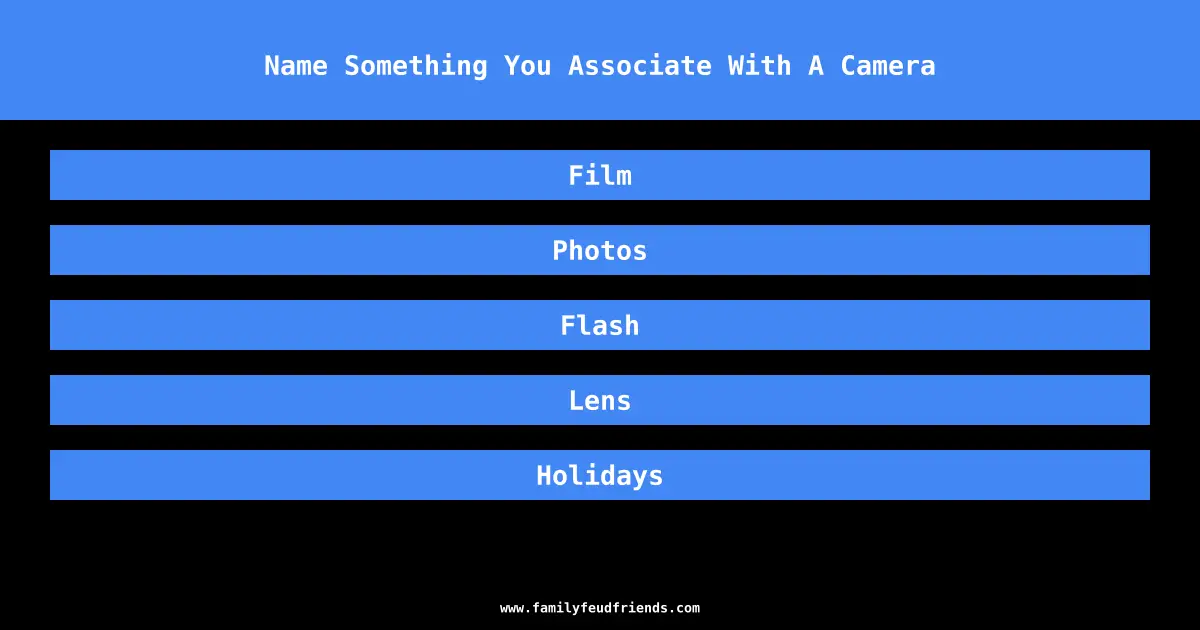 Name Something You Associate With A Camera answer
