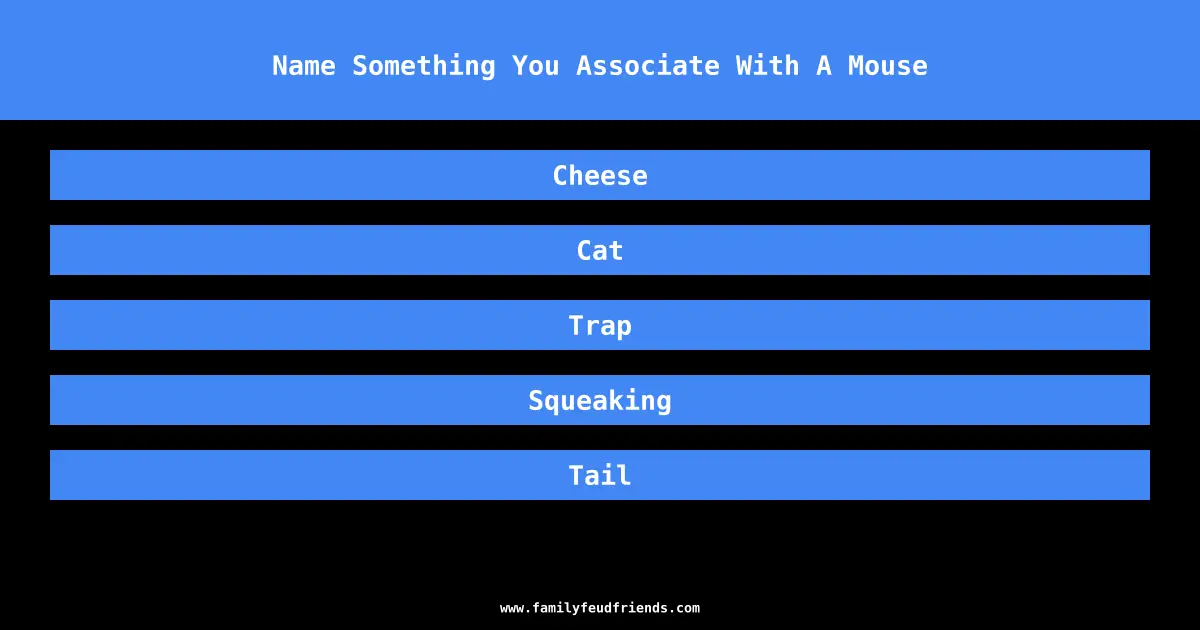 Name Something You Associate With A Mouse answer