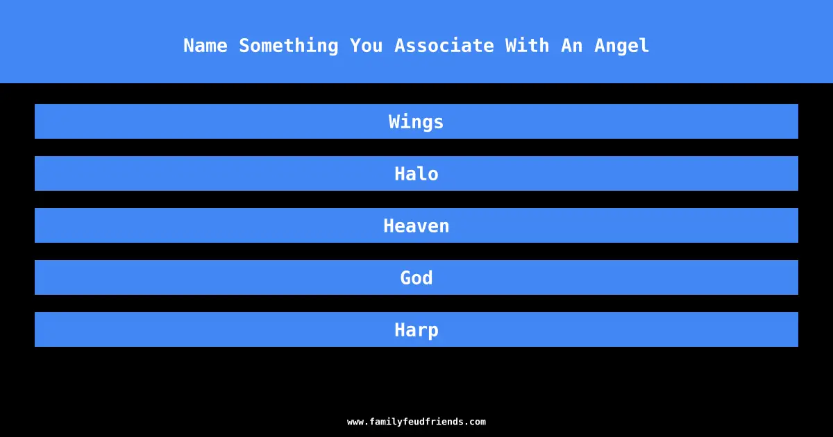 Name Something You Associate With An Angel answer