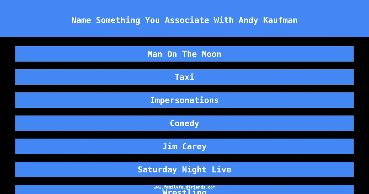 Name Something You Associate With Andy Kaufman answer