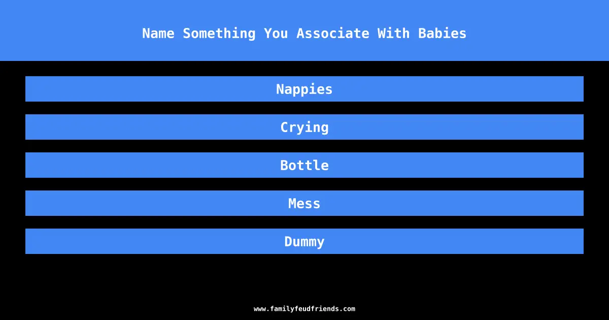 Name Something You Associate With Babies answer