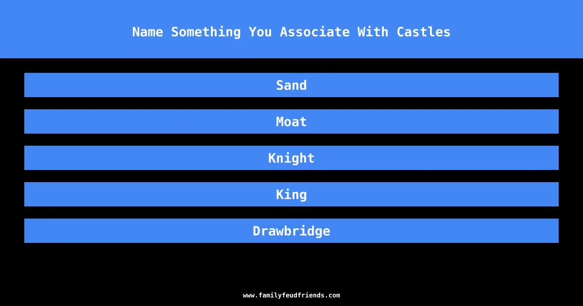 Name Something You Associate With Castles answer