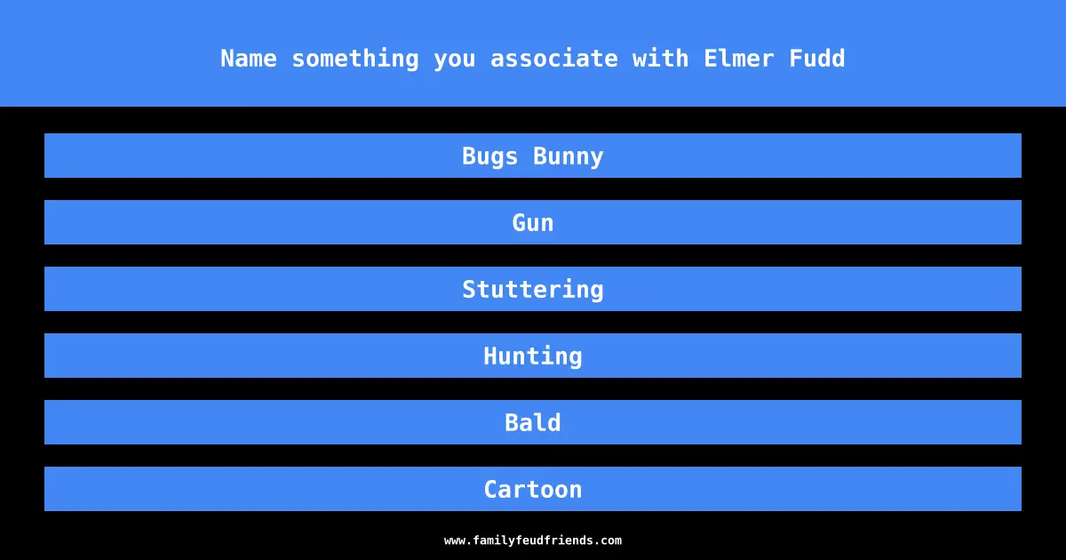Name something you associate with Elmer Fudd answer