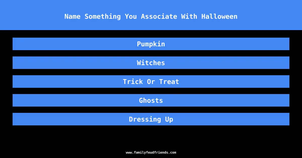 Name Something You Associate With Halloween answer