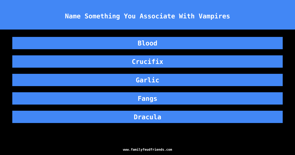 Name Something You Associate With Vampires answer