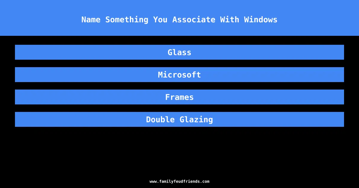 Name Something You Associate With Windows answer