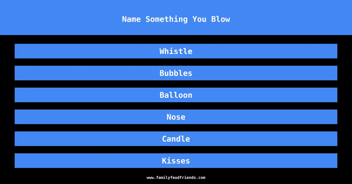 Name Something You Blow answer