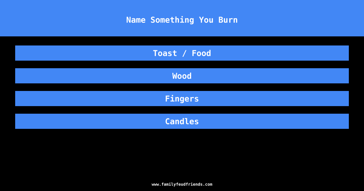 Name Something You Burn answer