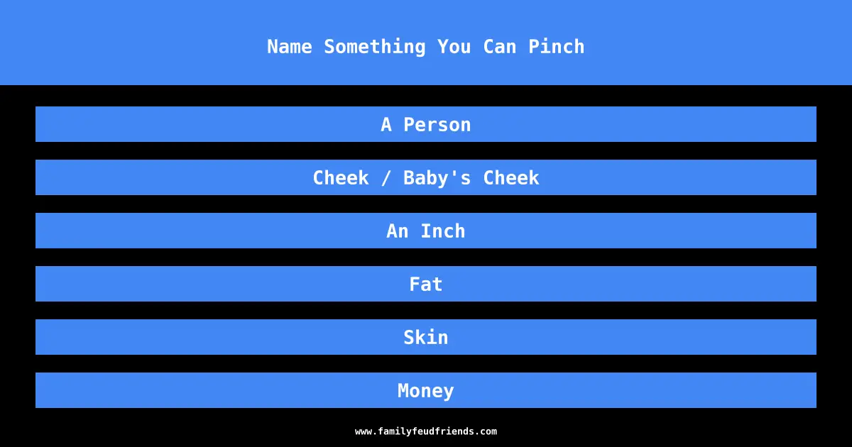 Name Something You Can Pinch answer