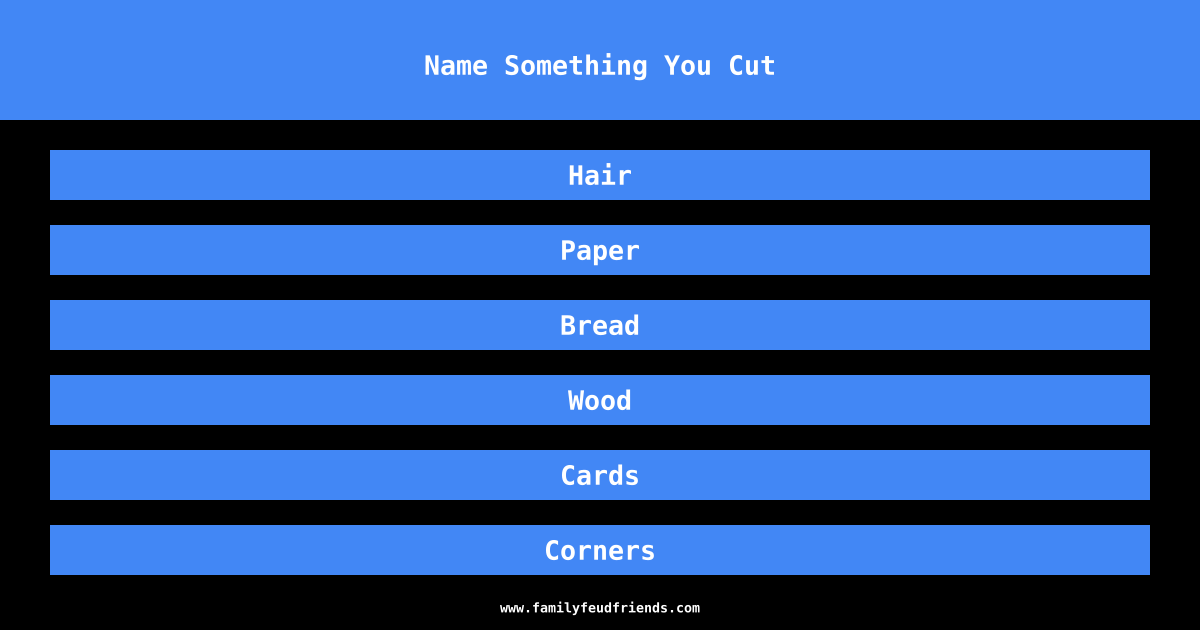 Name Something You Cut answer