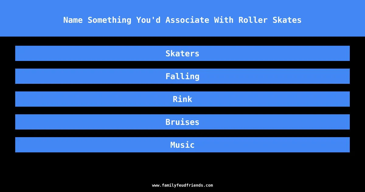 Name Something You'd Associate With Roller Skates answer