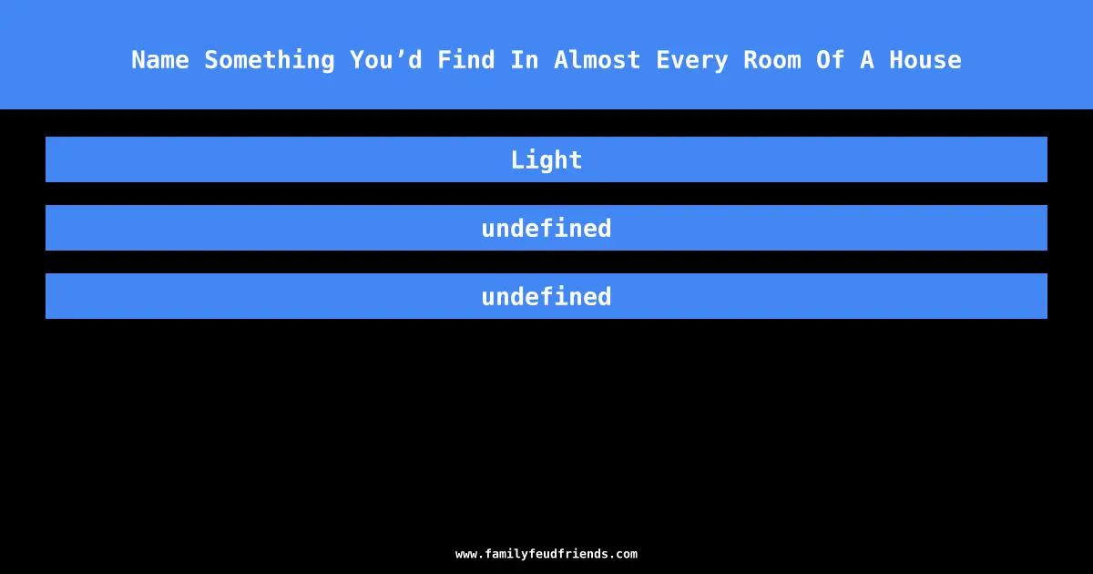 Name Something You’d Find In Almost Every Room Of A House answer