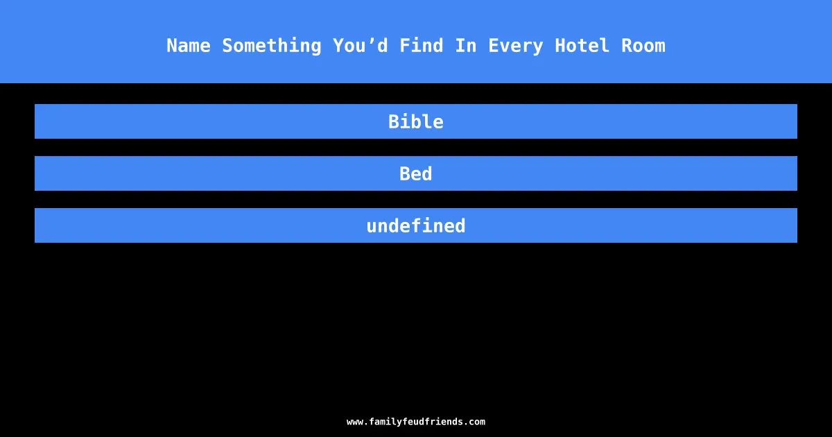Name Something You’d Find In Every Hotel Room answer