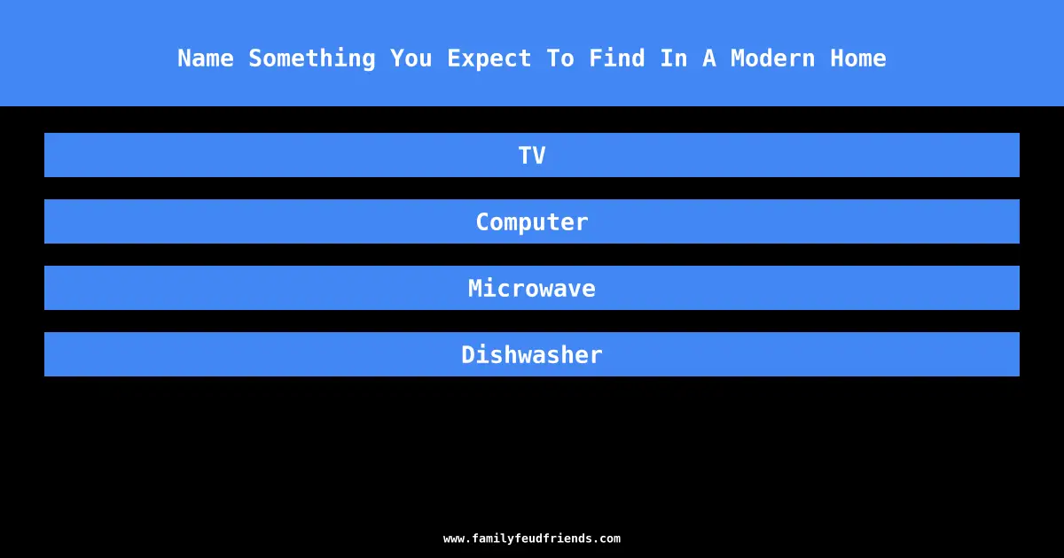 Name Something You Expect To Find In A Modern Home answer