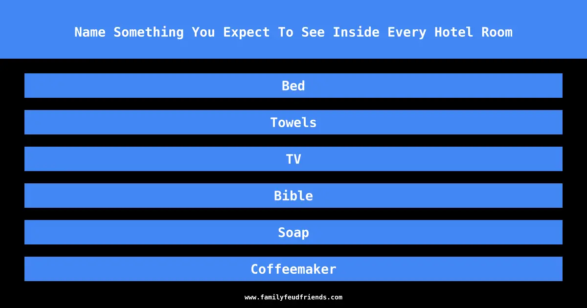 Name Something You Expect To See Inside Every Hotel Room answer