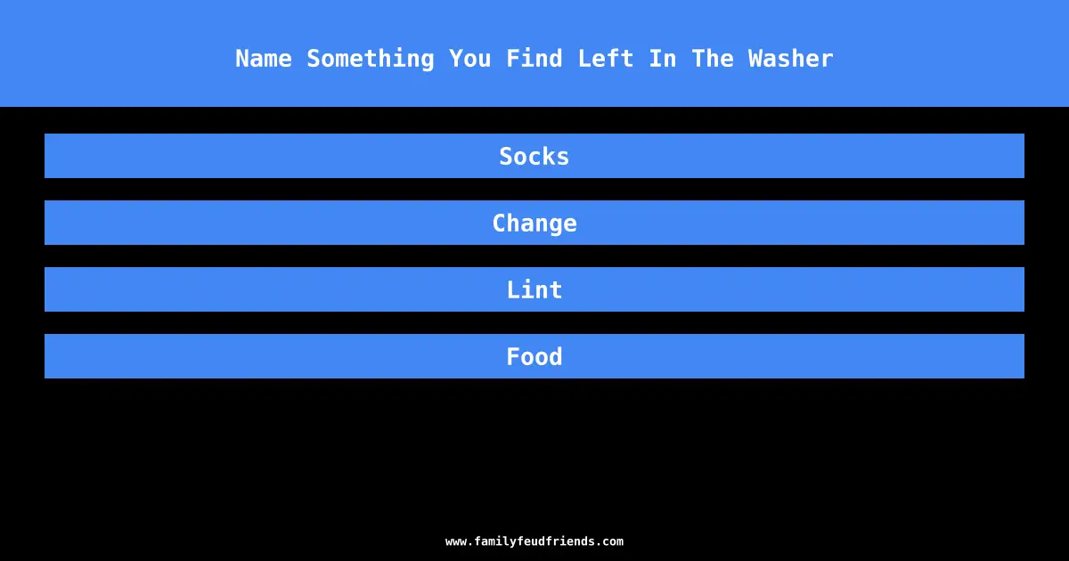 Name Something You Find Left In The Washer answer