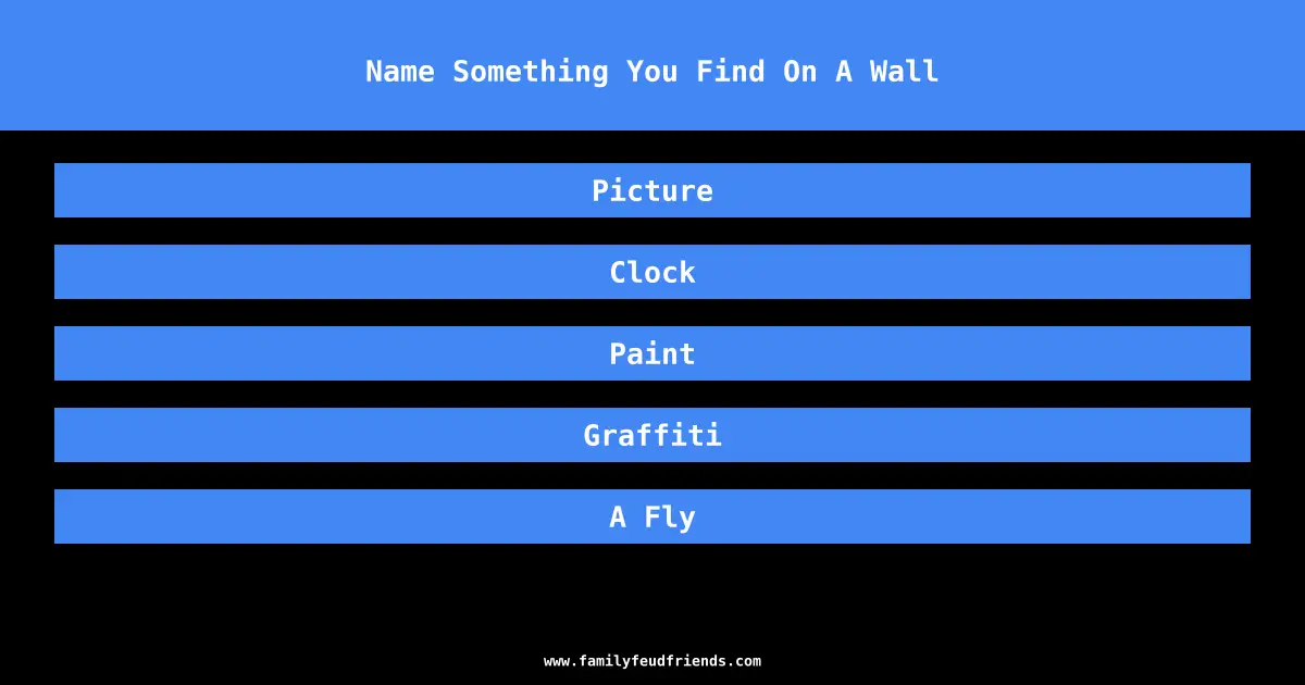 Name Something You Find On A Wall answer