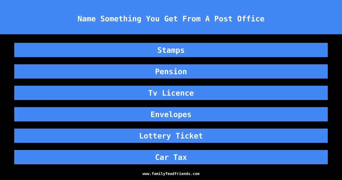 Name Something You Get From A Post Office answer