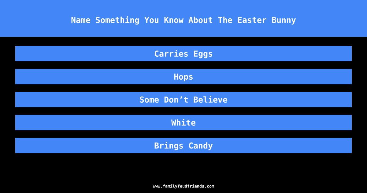 Name Something You Know About The Easter Bunny answer