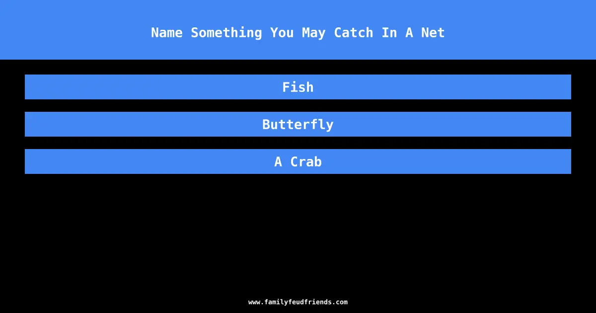 Name Something You May Catch In A Net answer