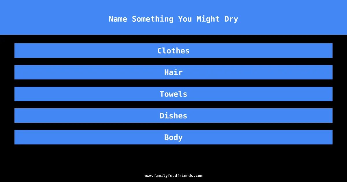 Name Something You Might Dry answer