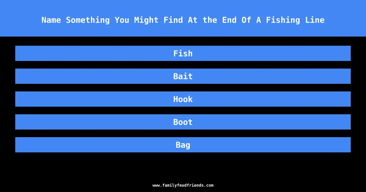 Name Something You Might Find At the End Of A Fishing Line answer