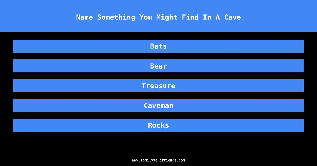 Name Something You Might Find In A Cave answer