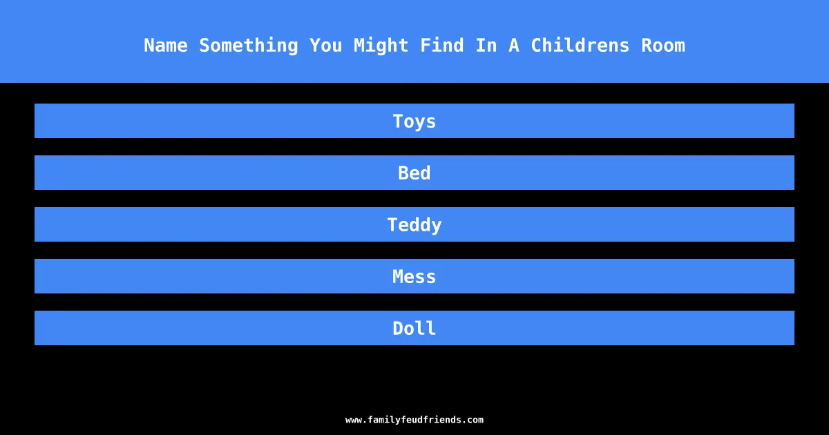 Name Something You Might Find In A Childrens Room answer