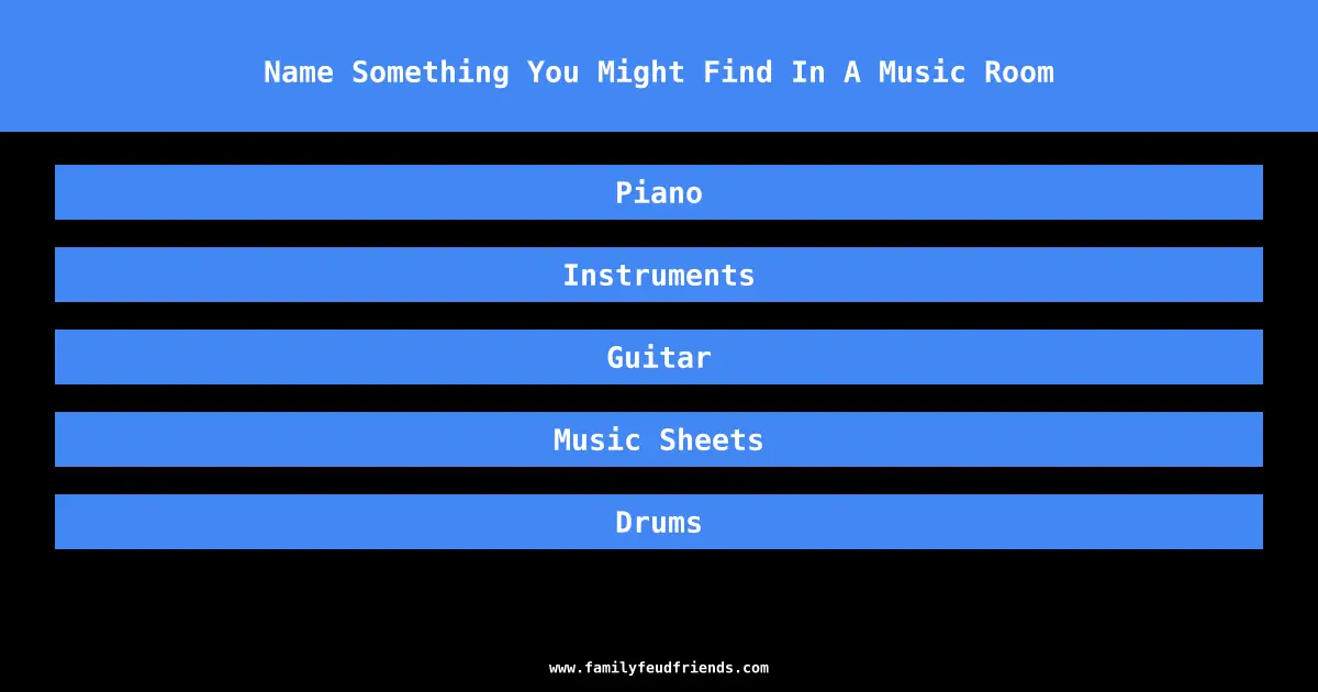 Name Something You Might Find In A Music Room answer