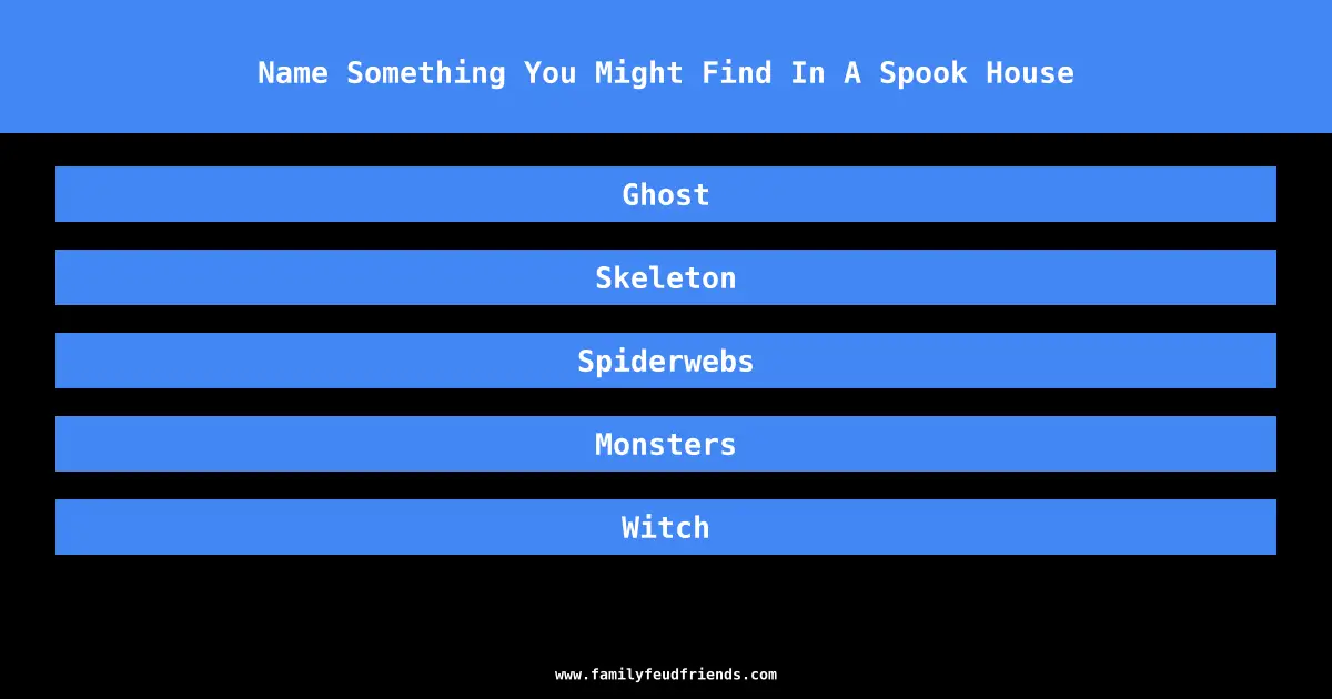 Name Something You Might Find In A Spook House answer