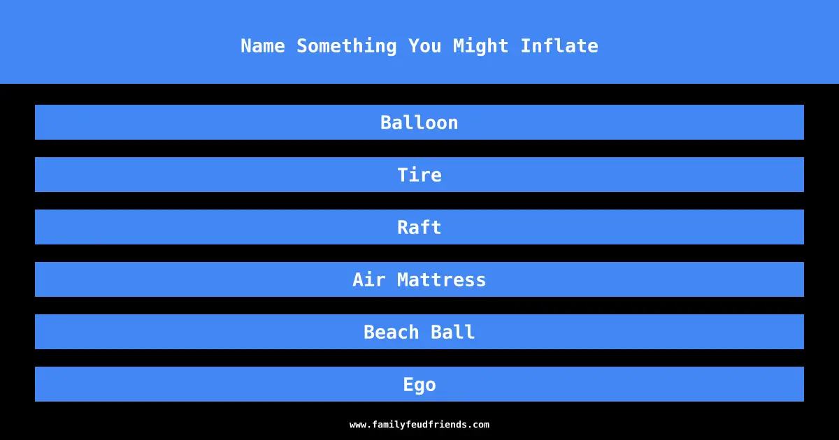 Name Something You Might Inflate answer