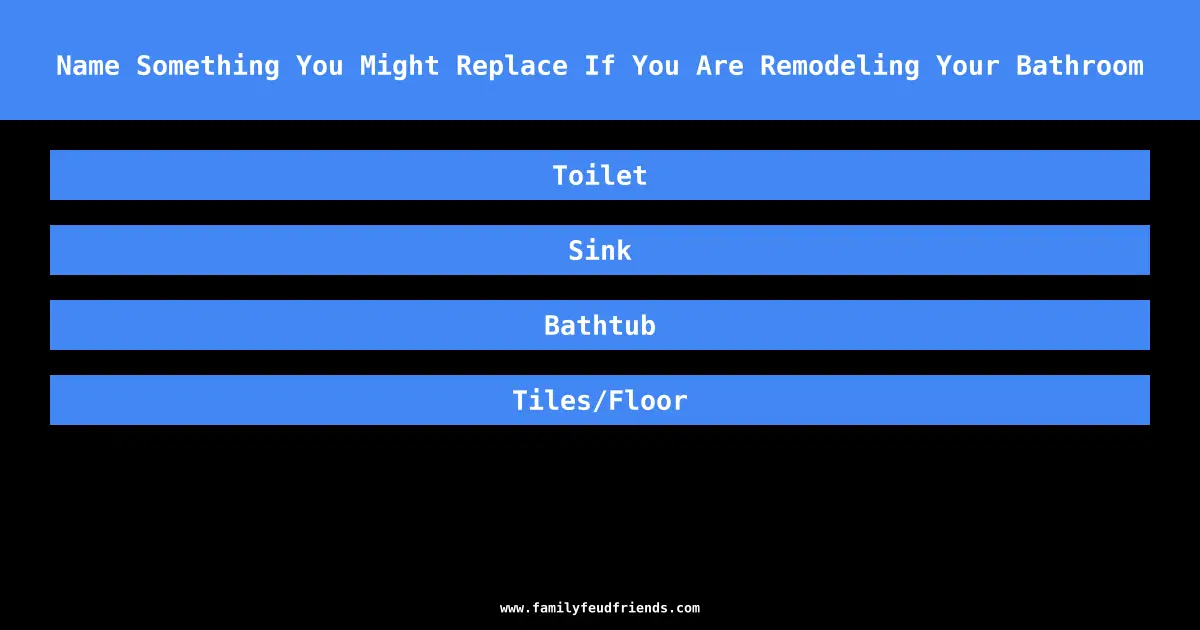 Name Something You Might Replace If You Are Remodeling Your Bathroom answer