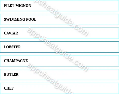 Name something you might see at a really wealthy person’s cookout. screenshot answer
