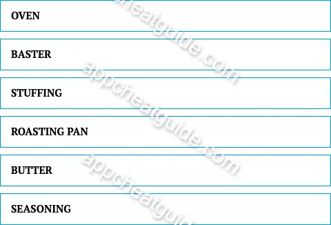 Name something you might use to prepare and cook a turkey. screenshot answer