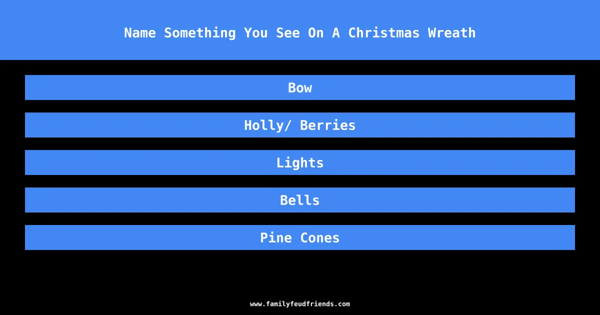 Name Something You See On A Christmas Wreath answer