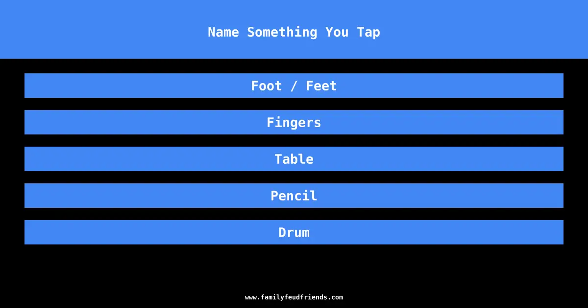 Name Something You Tap answer