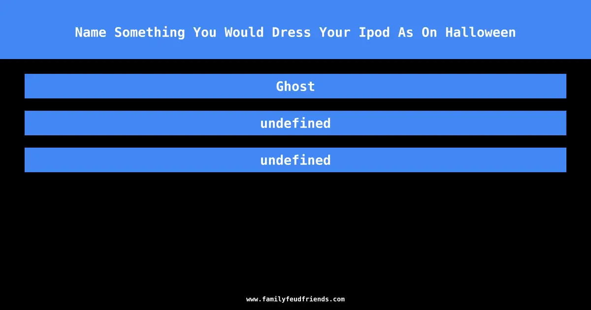 Name Something You Would Dress Your Ipod As On Halloween answer
